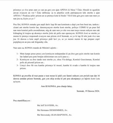 Du nouveau sur l'évasion à la prison civile de Saint-Marc : de sérieux soupçons émergent