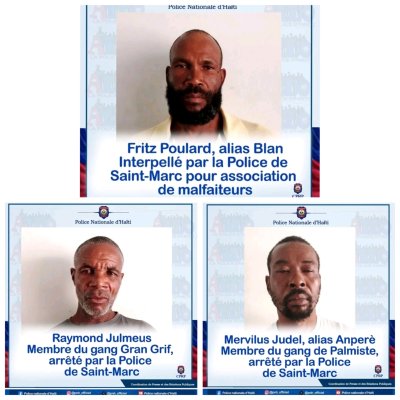 Police : "Anperè" et deux autres présumés membres de gangs arrêtés à Saint-Marc