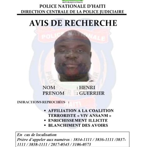 Le journaliste Guerrier Henri visé par un avis de recherche de la DCPJ